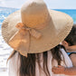 AILI'S CORNER Scallop Edge Bow Accent Sunhat