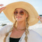 AILI'S CORNER Scallop Edge Bow Accent Sunhat