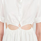 EMORY PARK Button Up Collard Cutout Midi Dress