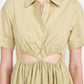 EMORY PARK Button Up Collard Cutout Midi Dress