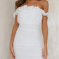 ONE & ONLY COLLECTIVES White Square Collar Mini Cocktail Dress