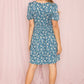 EG FASHION Plus-size Gathered Sleeve Daisy Floral Midi Dress
