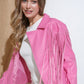 BLUE B Faux Leather Moto Fringe Jacket