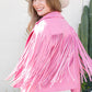 BLUE B Faux Leather Moto Fringe Jacket