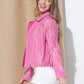 BLUE B Faux Leather Moto Fringe Jacket