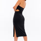 LE LIS One Shoulder Cutout Midi Dress with Side Slit