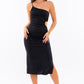 LE LIS One Shoulder Cutout Midi Dress with Side Slit