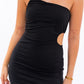 LE LIS One Shoulder Cutout Midi Dress with Side Slit