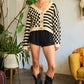 JADE by JANE Contrast pattern Cardigan Sweater