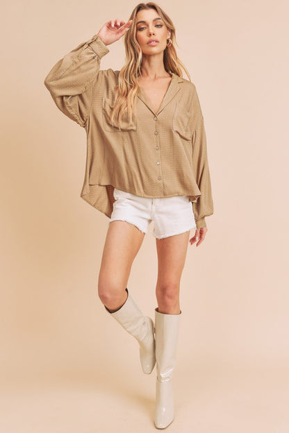 AEMI & Co. Buttoned Down Long Sleeves Shirt - Cherie Shirt
