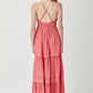 MUSTARD SEED Shirred Ruffle Folded Detail Boho Maxi Dress