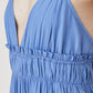 MUSTARD SEED Shirred Ruffle Folded Detail Boho Maxi Dress