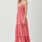 MUSTARD SEED Shirred Ruffle Folded Detail Boho Maxi Dress