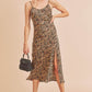 AEMI + Co. Stasia Leopard Print Casual Tank Dress with Split