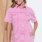 BLUE B Washed Denim Overall Romper