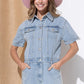 BLUE B Washed Denim Overall Romper