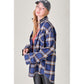 LA MIEL Button Down Plaid Shacket - Shania Shirt