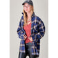 LA MIEL Button Down Plaid Shacket - Shania Shirt