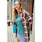 LA MIEL Button Down Plaid Shacket - Shania Shirt