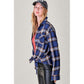 LA MIEL Button Down Plaid Shacket - Shania Shirt