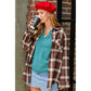 LA MIEL Button Down Plaid Shacket - Shania Shirt