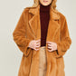 LOVE TREE Woven Solid Teddy Collar Coat