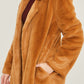 LOVE TREE Woven Solid Teddy Collar Coat