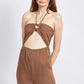 BANDEAU HALTER NECK JUMPSUIT