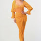 ATHINA Yellow Corset Cocktail Dress with a Front-side Split