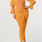 ATHINA Yellow Corset Cocktail Dress with a Front-side Split