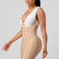 ATHINA Sexy Beaded Color Contrast Bandage Dress