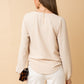 GILLI L/S Surplice Shoulder Shirring Top