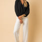 GILLI L/S Surplice Shoulder Shirring Top