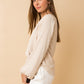 GILLI L/S Surplice Shoulder Shirring Top