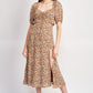 FLORAL MIDI DRESS WTIH RUFFLE DETAILS