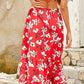 ANNVA 2 Piece Flare Floral Skirt with Strapless Top Set