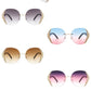 CRAMILLO EYEWEAR Women Rimless Round Rhinestone Oversize Sunglasses