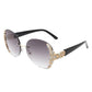 CRAMILLO EYEWEAR Women Rimless Round Rhinestone Oversize Sunglasses