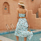 ANNVA USA 2 Pieces Floral Long Flare Skirt  and Top Set