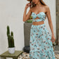 ANNVA USA 2 Pieces Floral Long Flare Skirt  and Top Set