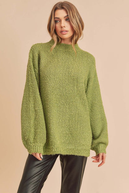 AEMI & Co. Mock Neck Long-sleeves Pullover Sweater - Tamia Sweater