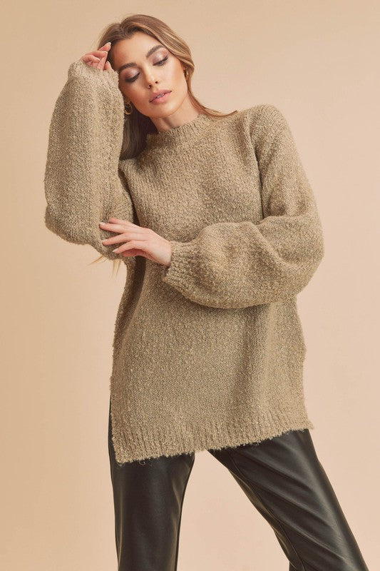 AEMI & Co. Mock Neck Long-sleeves Pullover Sweater - Tamia Sweater