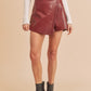 AEMI & Co. Mini Vegan Leather Skort - Merima Vegan Skort