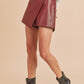 AEMI & Co. Mini Vegan Leather Skort - Merima Vegan Skort