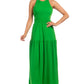 CLAUDE Green Open-back Maxi Dress