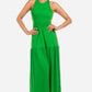 CLAUDE Green Open-back Maxi Dress