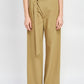 ASYMMETRICAL LONG BELT TROUSERS