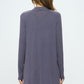 Renee C. Women's Brushed Knit Draped Cardigan with Cashmere Feel in Dark Cement