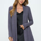 Renee C. Women's Brushed Knit Draped Cardigan with Cashmere Feel in Dark Cement