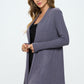 Renee C. Women's Brushed Knit Draped Cardigan with Cashmere Feel in Dark Cement